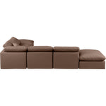 Indulge 140" Vegan Leather Upholstered 6pc. Modular Sectional in Brown