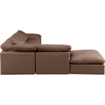 Indulge 140" Vegan Leather Upholstered 6pc. Modular Sectional in Brown