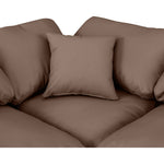 Indulge 140" Vegan Leather Upholstered 6pc. Modular Sectional in Brown