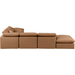 Indulge 140" Vegan Leather Upholstered 6pc. Modular Sectional in Cognac
