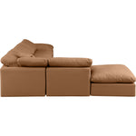Indulge 140" Vegan Leather Upholstered 6pc. Modular Sectional in Cognac
