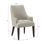 Beever Chenille Wood Armchair in Taupe