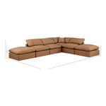 Indulge 140" Vegan Leather Upholstered 6pc. Modular Sectional in Cognac