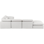 Indulge 140" Vegan Leather Upholstered 6pc. Modular Sectional in Cream