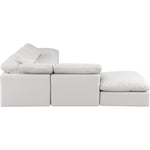 Indulge 140" Vegan Leather Upholstered 6pc. Modular Sectional in Cream