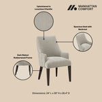 Beever Chenille Wood Armchair in Taupe