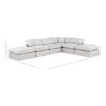 Indulge 140" Vegan Leather Upholstered 6pc. Modular Sectional in Cream