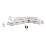 Indulge 140" Vegan Leather Upholstered 6pc. Modular Sectional in Cream