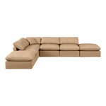 Indulge 140" Vegan Leather Upholstered 6pc. Modular Sectional in Tan