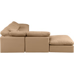 Indulge 140" Vegan Leather Upholstered 6pc. Modular Sectional in Tan