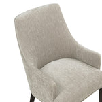 Beever Chenille Wood Armchair in Taupe