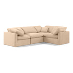 Indulge 105" Velvet Upholstered 4pc. Modular Sectional in Beige