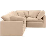 Indulge 105" Velvet Upholstered 4pc. Modular Sectional in Beige