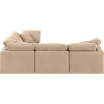 Indulge 105" Velvet Upholstered 4pc. Modular Sectional in Beige