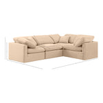 Indulge 105" Velvet Upholstered 4pc. Modular Sectional in Beige