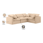 Indulge 105" Velvet Upholstered 4pc. Modular Sectional in Beige