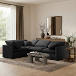 Indulge 105" Velvet Upholstered 4pc. Modular Sectional in Black