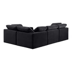 Indulge 105" Velvet Upholstered 4pc. Modular Sectional in Black