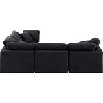 Indulge 105" Velvet Upholstered 4pc. Modular Sectional in Black