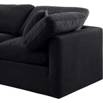 Indulge 105" Velvet Upholstered 4pc. Modular Sectional in Black