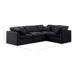 Indulge 105" Velvet Upholstered 4pc. Modular Sectional in Black