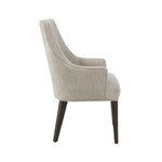 Beever Chenille Wood Armchair in Taupe