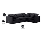Indulge 105" Velvet Upholstered 4pc. Modular Sectional in Black