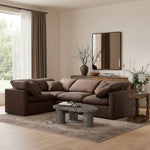 Indulge 105" Velvet Upholstered 4pc. Modular Sectional in Brown