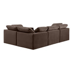 Indulge 105" Velvet Upholstered 4pc. Modular Sectional in Brown