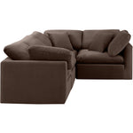 Indulge 105" Velvet Upholstered 4pc. Modular Sectional in Brown