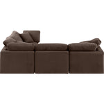 Indulge 105" Velvet Upholstered 4pc. Modular Sectional in Brown