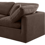 Indulge 105" Velvet Upholstered 4pc. Modular Sectional in Brown
