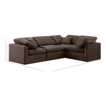 Indulge 105" Velvet Upholstered 4pc. Modular Sectional in Brown