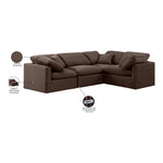 Indulge 105" Velvet Upholstered 4pc. Modular Sectional in Brown