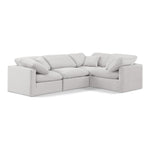 Indulge 105" Velvet Upholstered 4pc. Modular Sectional in Cream
