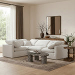 Indulge 105" Velvet Upholstered 4pc. Modular Sectional in Cream