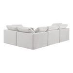 Indulge 105" Velvet Upholstered 4pc. Modular Sectional in Cream