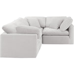 Indulge 105" Velvet Upholstered 4pc. Modular Sectional in Cream