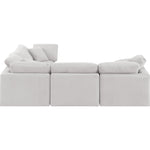 Indulge 105" Velvet Upholstered 4pc. Modular Sectional in Cream