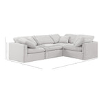 Indulge 105" Velvet Upholstered 4pc. Modular Sectional in Cream
