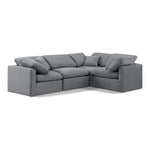 Indulge 105" Velvet Upholstered 4pc. Modular Sectional in Grey