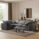 Indulge 105" Velvet Upholstered 4pc. Modular Sectional in Grey