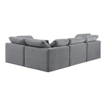 Indulge 105" Velvet Upholstered 4pc. Modular Sectional in Grey