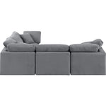Indulge 105" Velvet Upholstered 4pc. Modular Sectional in Grey