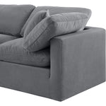 Indulge 105" Velvet Upholstered 4pc. Modular Sectional in Grey