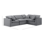 Indulge 105" Velvet Upholstered 4pc. Modular Sectional in Grey