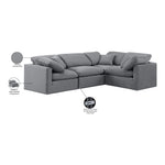 Indulge 105" Velvet Upholstered 4pc. Modular Sectional in Grey