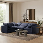 Indulge 105" Velvet Upholstered 4pc. Modular Sectional in Navy