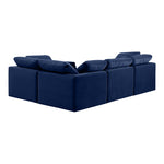 Indulge 105" Velvet Upholstered 4pc. Modular Sectional in Navy