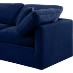 Indulge 105" Velvet Upholstered 4pc. Modular Sectional in Navy